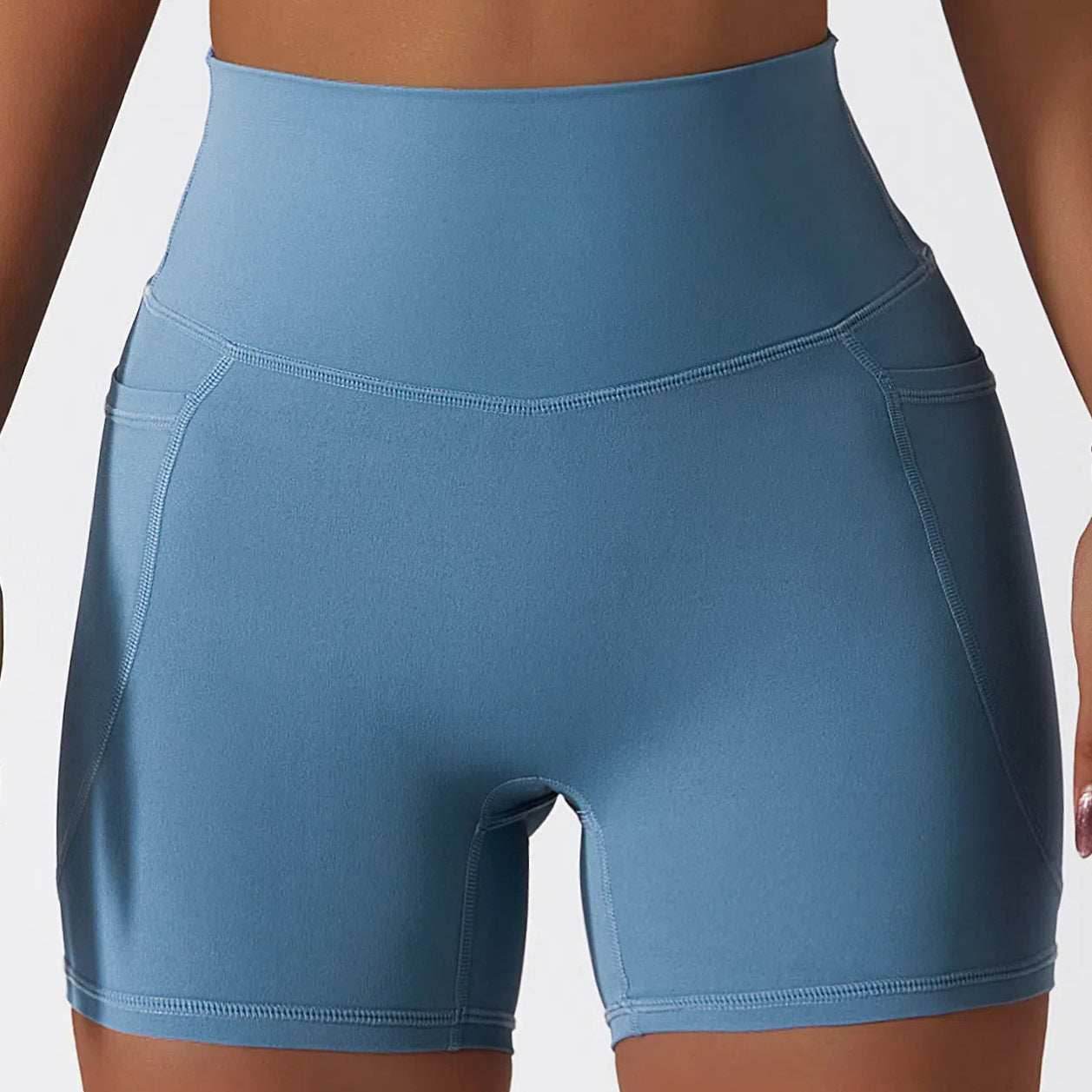 Solid High Waist Yoga Short
