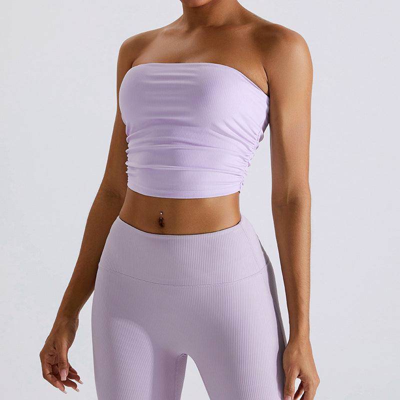 No Strap Bandeau Sports Bra - Purple