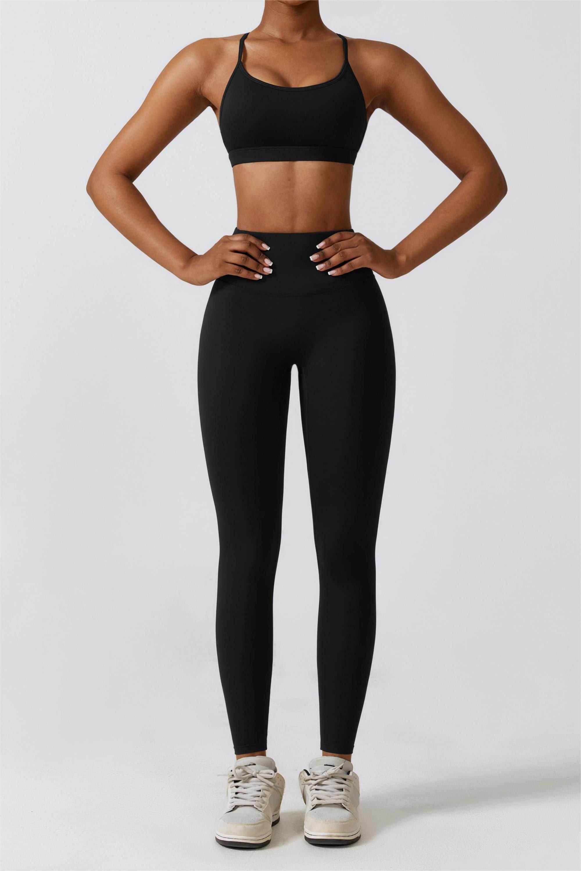Scoop Neck Strappy Sports Bra