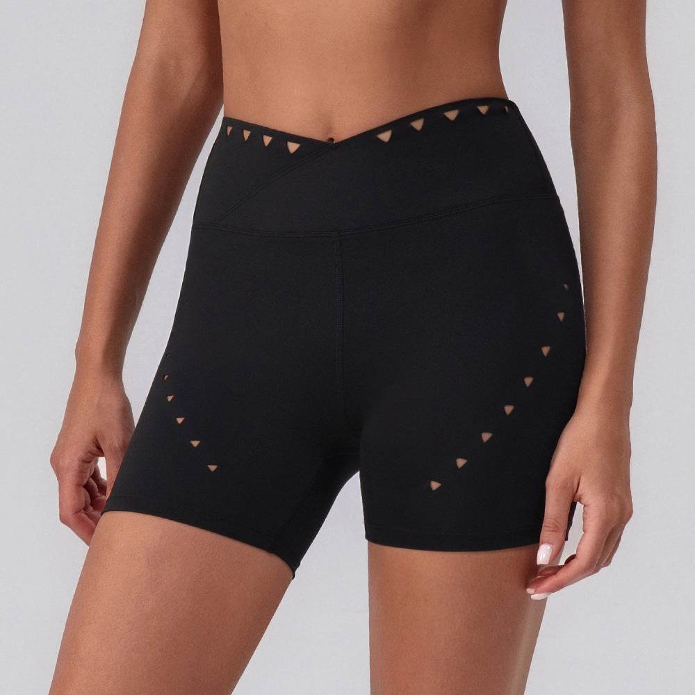 High Waist Tummy Control Hollow Out Yoga Shorts