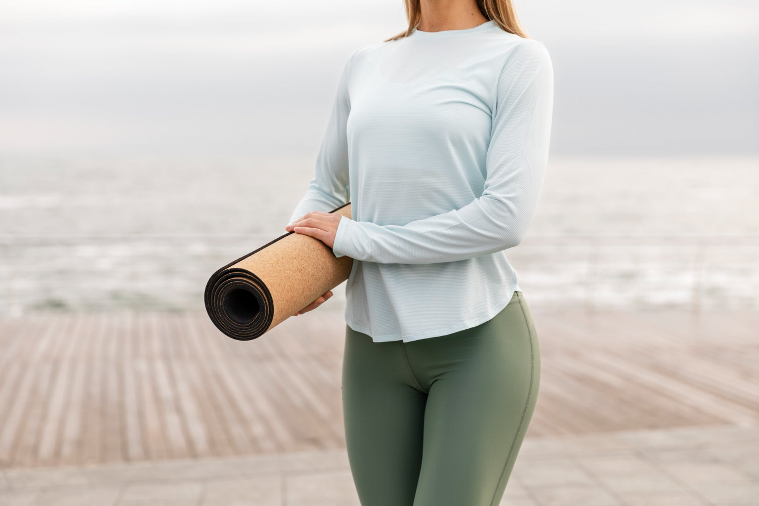 How should a long sleeve yoga top fit during yoga practice? -