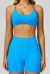 Sport Set with Color Block Sports Bras and Short