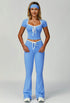 3 Pieces Activewear Set with Headband, Crop Top and Pant