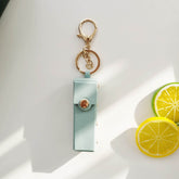 PU Leather Lipstick Holder Keychain