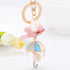 Cute Ribbon Umbrella Handbag Keychain with Bow and Pearl