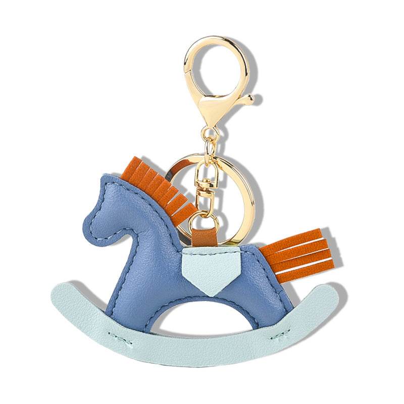 PU Leather Rocking Horse Bag Keychain Accessory | Stylish Accessory