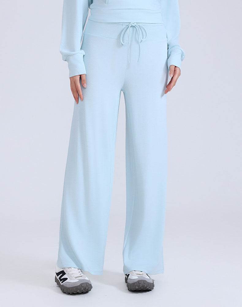 High Waist Wide Leg Pants Lounge Sweatpants with Drawstring