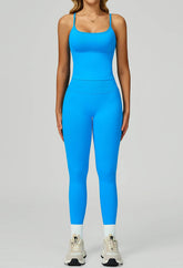 Sport Set with Color Block Tank Top and Legging