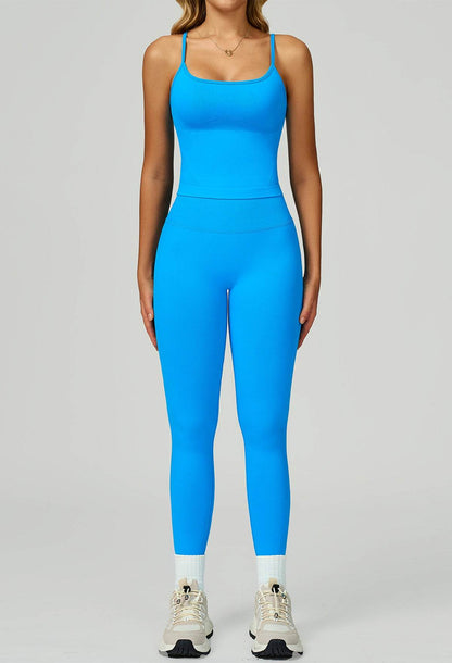 Sport Set with Color Block Tank Top and Legging