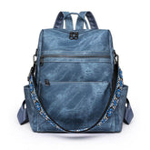 Retro Large Capacity PU Leather Backpack