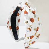 Sports Style Ball Twisted Headbands With Studded Beads and Diamonds
