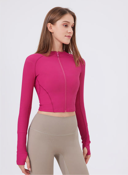 Standing Collar Zipper Slim-fit Yoga Jacket