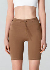 High Waisted Tummy Control Biker Shorts with Adjustable Waist