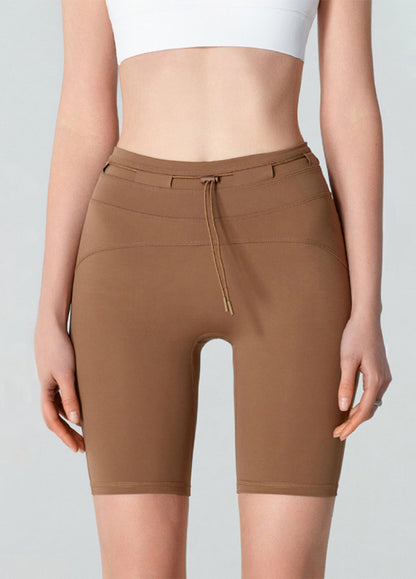 High Waisted Tummy Control Biker Shorts with Adjustable Waist
