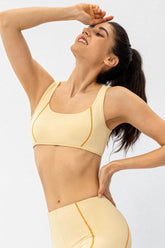 Contrast Trim Back Cutout Sports Bra