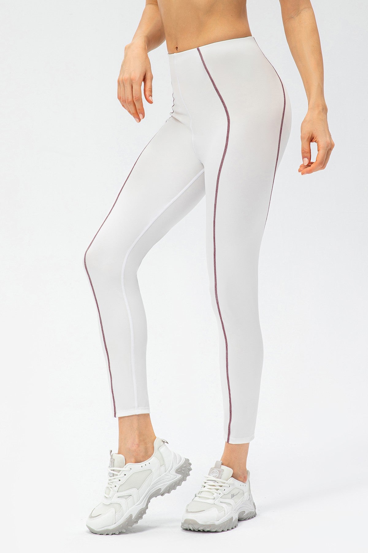 Contrast Trim High Waisted Ankle Leggings - Sleek Design &amp; Perfect Fit