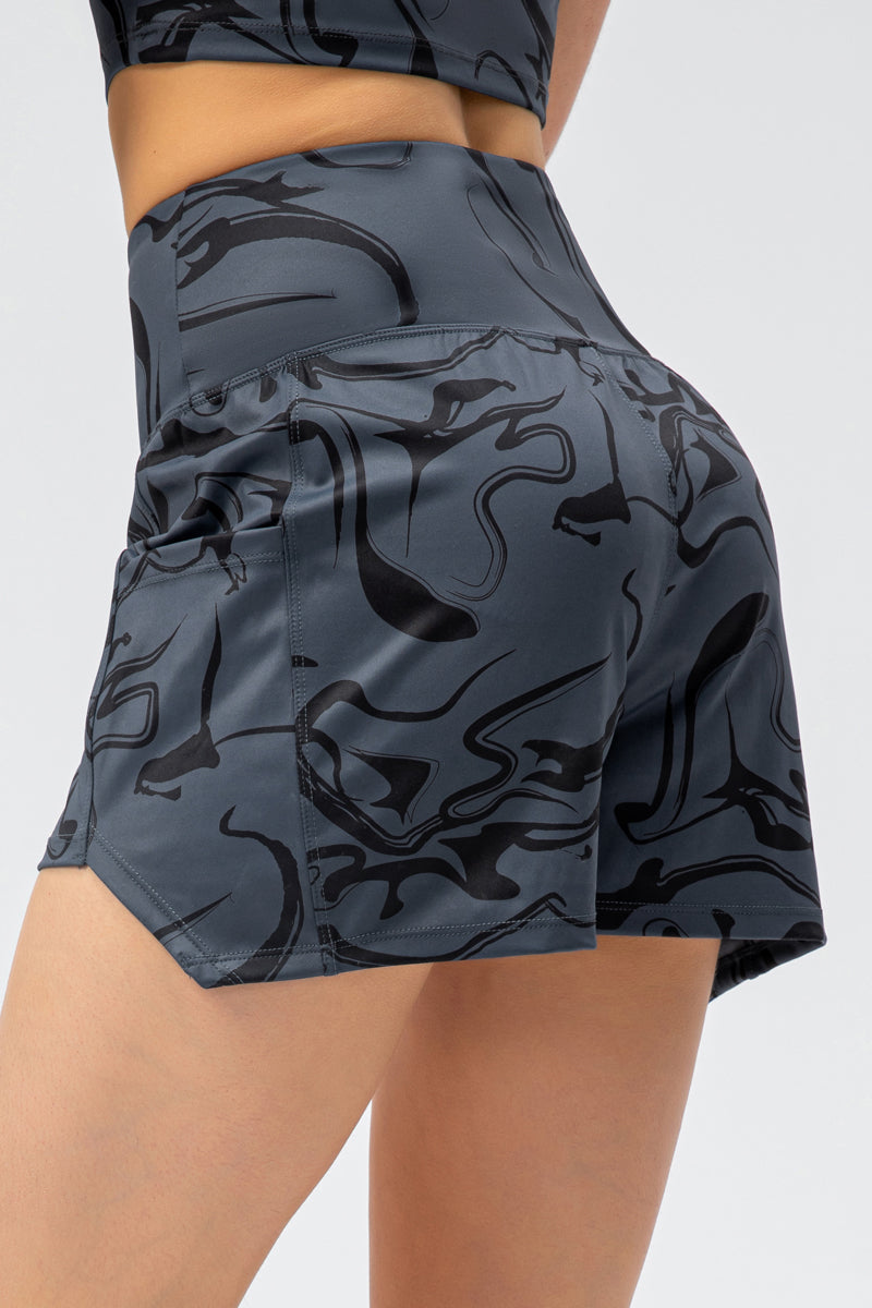 High-Rise Printed Athletic Shorts for Comfort and Stylish Performance