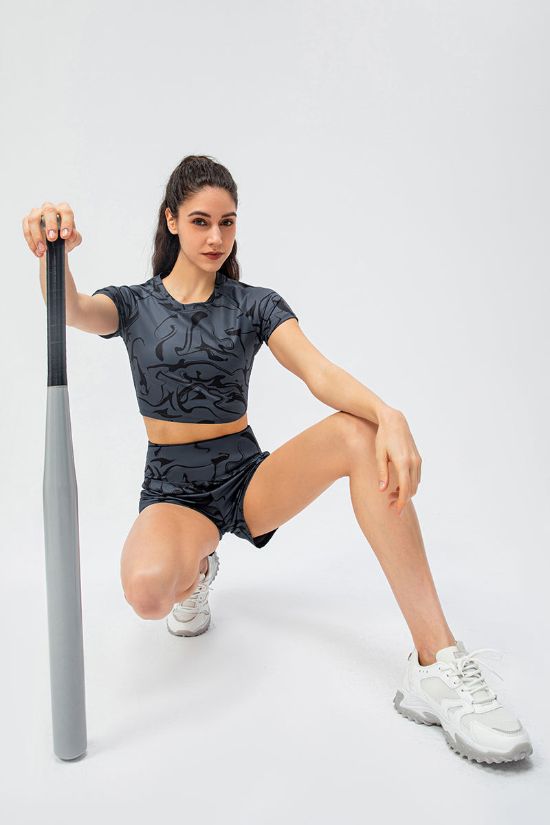 High-Rise Printed Athletic Shorts for Comfort and Stylish Performance