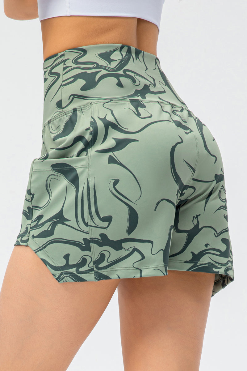 High-Rise Printed Athletic Shorts for Comfort and Stylish Performance