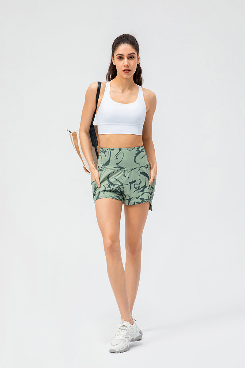 High-Rise Printed Athletic Shorts for Comfort and Stylish Performance