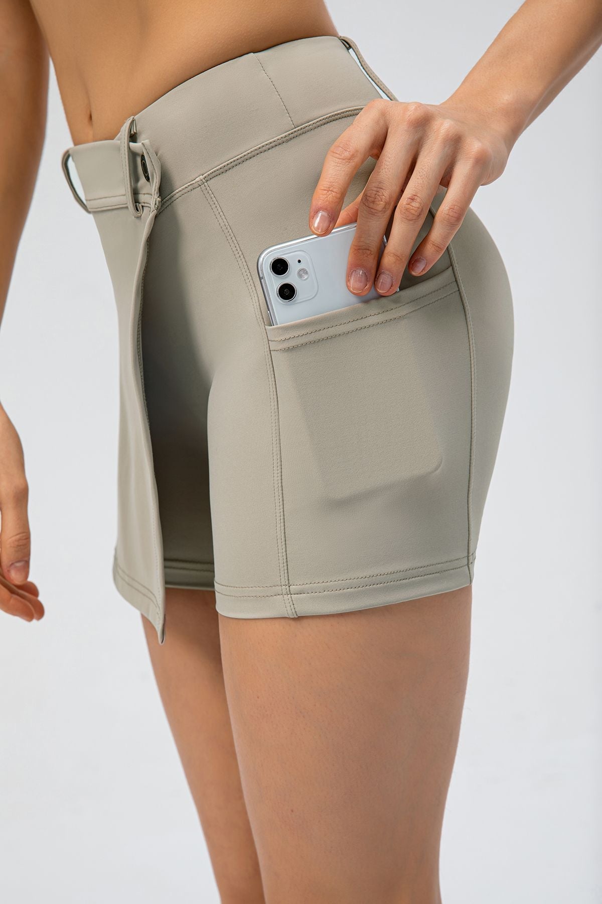 Mid-Waist Split Front Skort