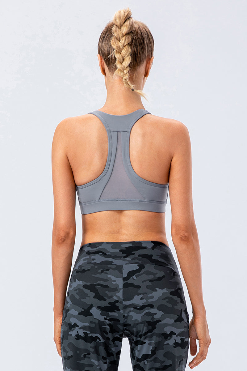 Racerback Sports Bra with Wide Elastic Straps – Supportive &amp; Stylish