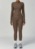 Ribbed Activewear Set with Running Jacket and Legging