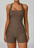 Ribbed Activewear Set with Sports Tank Top and Short