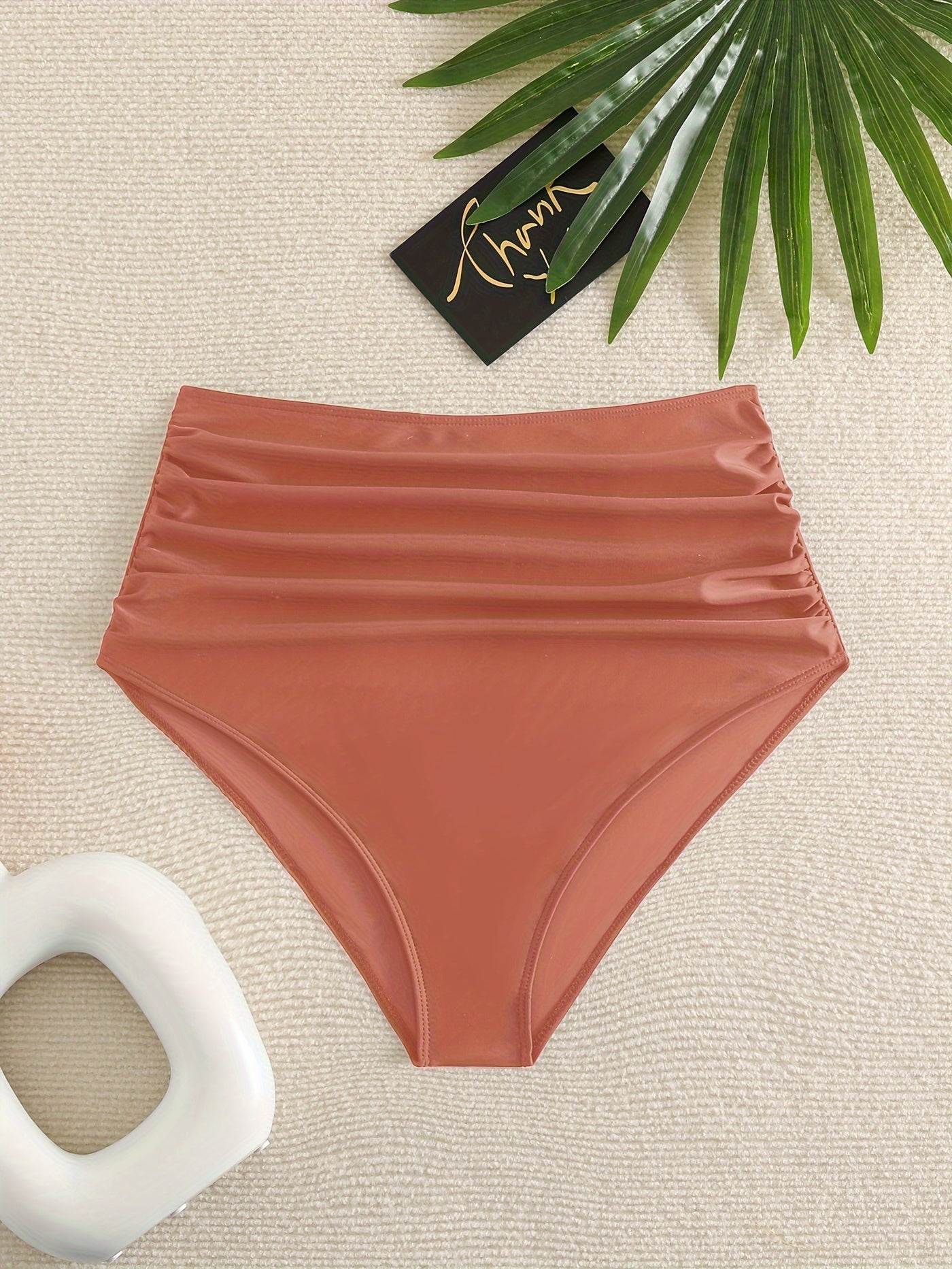 Flattering Ruched High Waist Tummy Control Swim Bottom