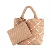 Woven Tote Bag and Purse Neoprene Handbag