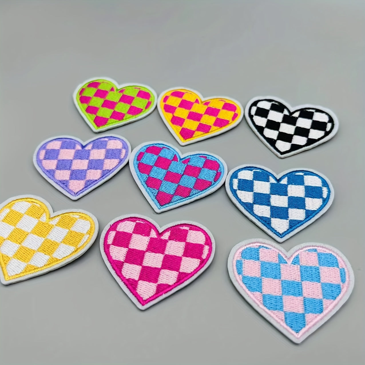 Grid Love Embroidery Stickers