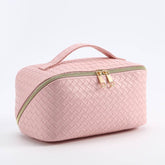 PU Leather Woven Storage Makeup Bag