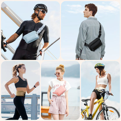 4-Zipper Waist Packs with Adjustable Crossbody Strap