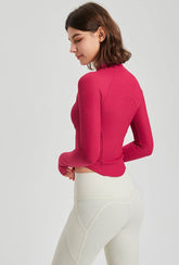Full Zip-up Yoga Jacket with Thumb Holes