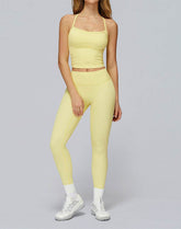 Athletic Wear with Criss Cross Back Tank Top and Legging