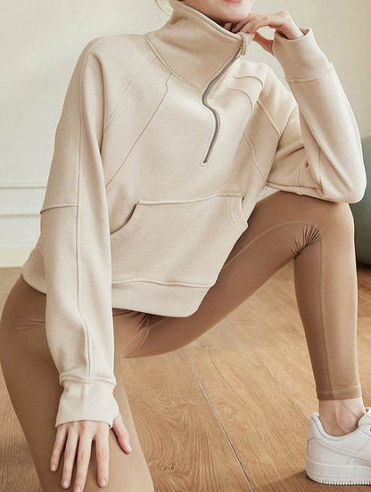 Plain Embroidered Loose Jumper Sweatshirt