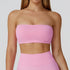 Strapless Bandeau Sport Bra Crop Sleeveless Yoga Tube Top