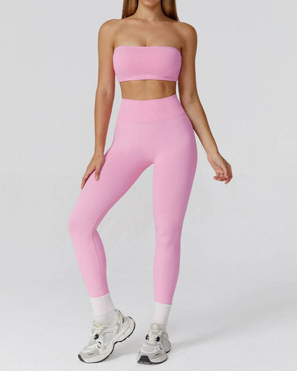 Athletic Wear with Strapless Tube Top and Legging