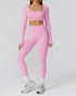 Athletic Wear with Long Sleeve Crop Top and Legging
