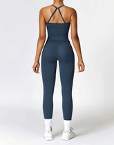 Athletic Wear with Criss Cross Back Tank Top and Legging