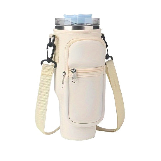 Water Bottle Holder with Adjustable Strap and Pocket for 40oz Bottles