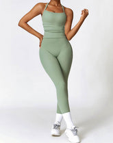 Athletic Wear with Criss Cross Back Tank Top and Legging