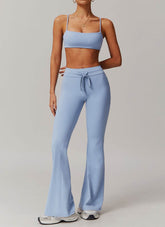 Sports Sets with Thin Strap Bra and Flare Pants