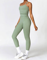 Athletic Wear with Criss Cross Back Tank Top and Legging