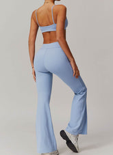 Sports Sets with Thin Strap Bra and Flare Pants
