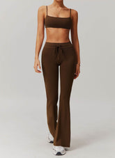 Sports Sets with Thin Strap Bra and Flare Pants