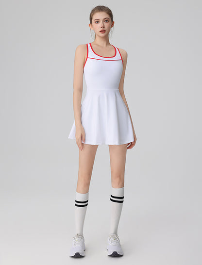 Racerback Tennis Dress with Short Contrast Colors Golf Dress