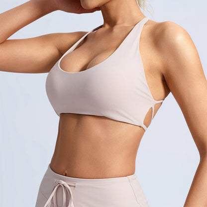Open Back Strappy Sports Bras Crisscross Yoga Crop Tanks
