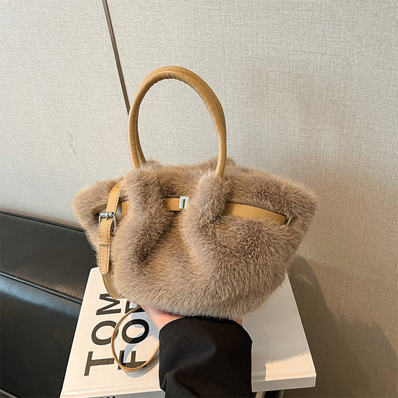 Furry Purse Fluffy Tote Bag Faux Fur Crossbody Handbag