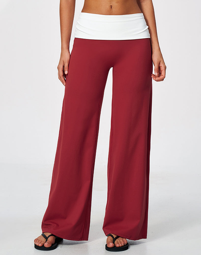 Fold Over Wide Leg Yoga Pants
